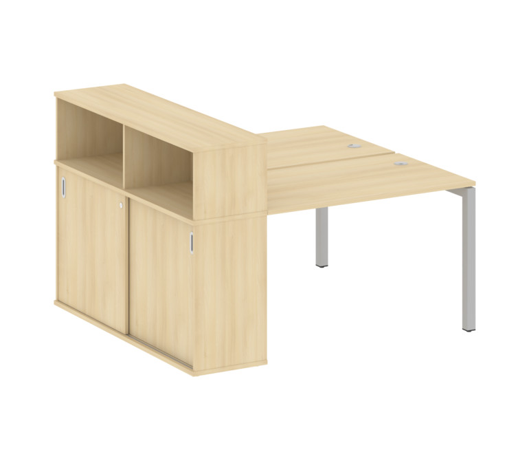 Metal System Quattro Рабочая станция с шкафом-купе на П-образном м/к 50БП.РС-СШК-2.2 Т Акация Лорка/