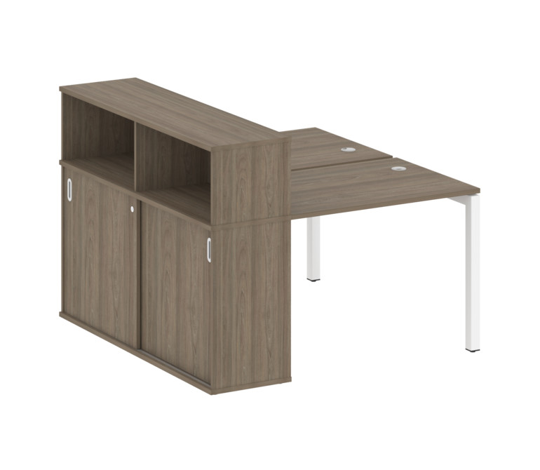 Metal System Quattro Рабочая станция с шкафом-купе на П-образном м/к 50БП.РС-СШК-2.1 Т Вяз Благородн