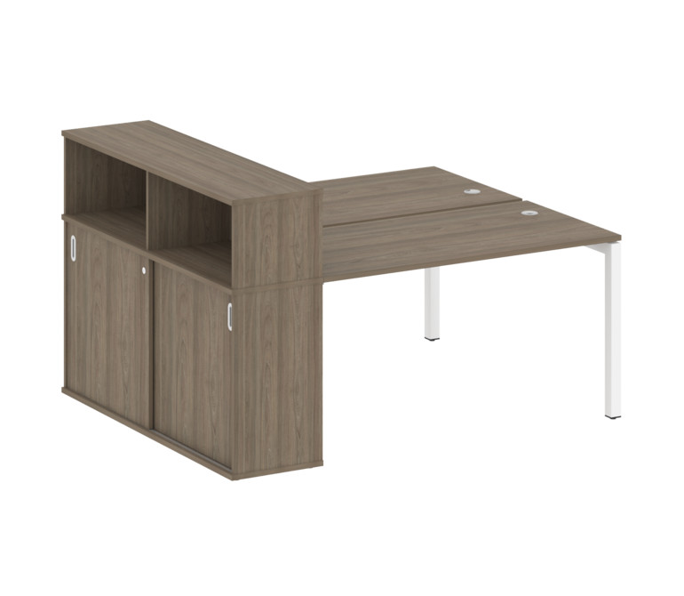 Metal System Quattro Рабочая станция с шкафом-купе на П-образном м/к 50БП.РС-СШК-2.3 Т Вяз Благородн