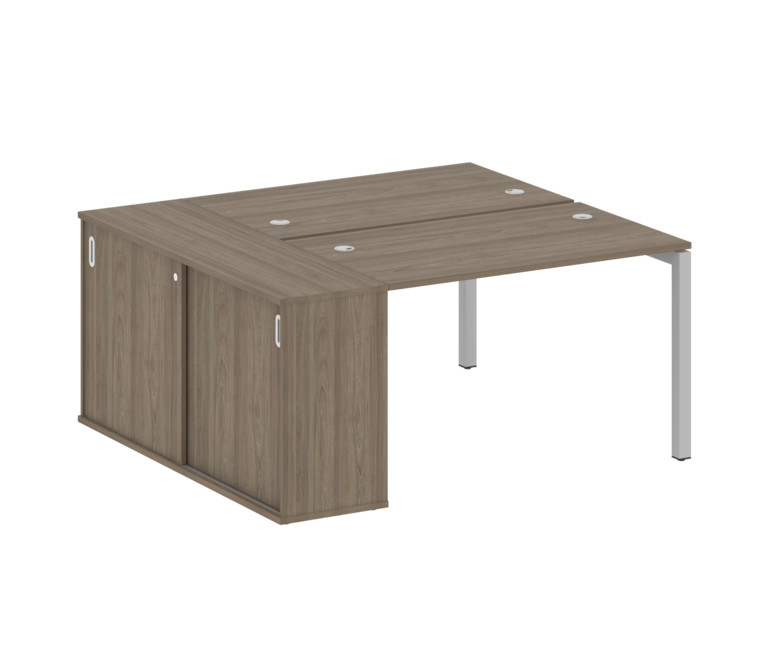 Metal System Quattro Рабочая станция с шкафом-купе на П-образном м/к 50БП.РС-СШК-1.2 Т Вяз Благородн