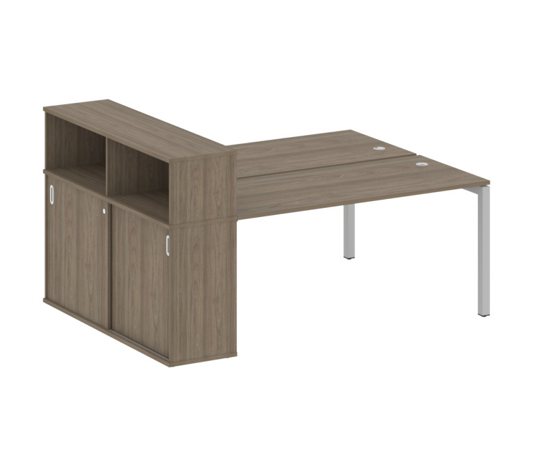 Metal System Quattro Рабочая станция с шкафом-купе на П-образном м/к 50БП.РС-СШК-2.4 Т Вяз Благородн