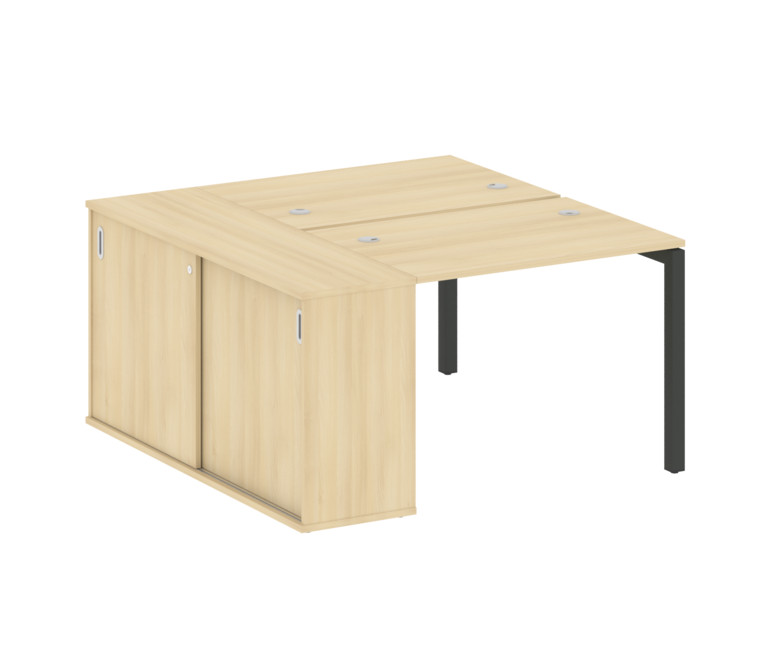 Metal System Quattro Рабочая станция с шкафом-купе на П-образном м/к 50БП.РС-СШК-1.1 Т Акация Лорка/