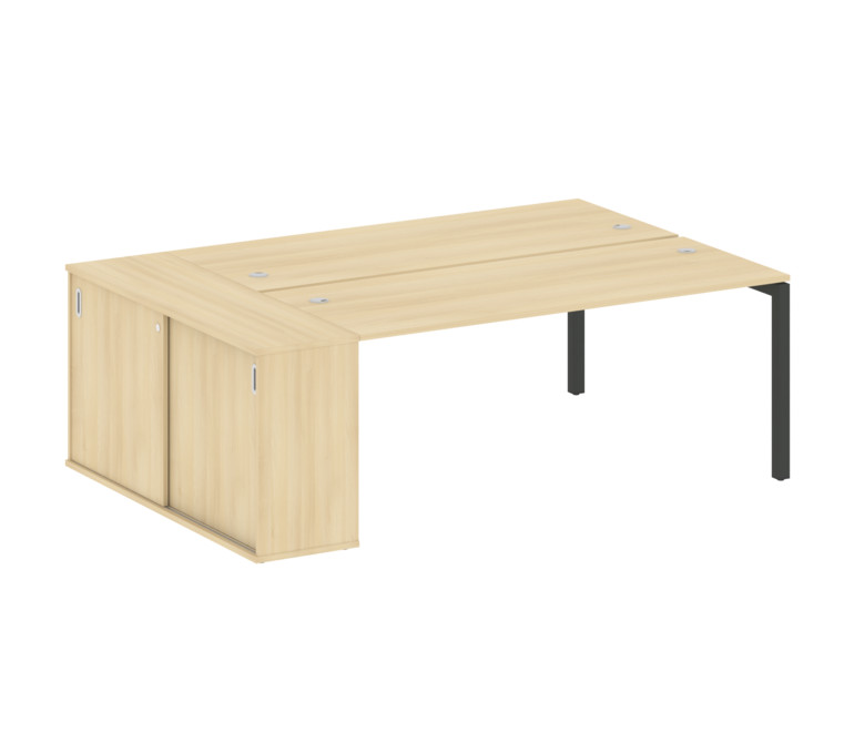 Metal System Quattro Рабочая станция с шкафом-купе на П-образном м/к 50БП.РС-СШК-1.5 Т Акация Лорка/