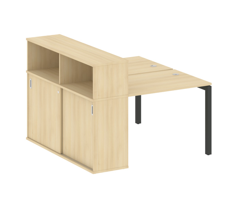 Metal System Quattro Рабочая станция с шкафом-купе на П-образном м/к 50БП.РС-СШК-2.1 Т Акация Лорка/