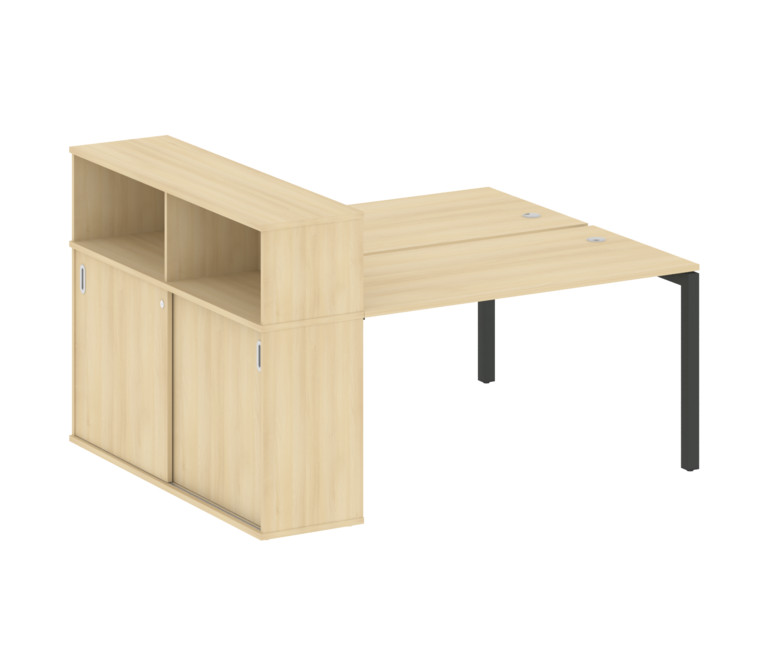 Metal System Quattro Рабочая станция с шкафом-купе на П-образном м/к 50БП.РС-СШК-2.3 Т Акация Лорка/