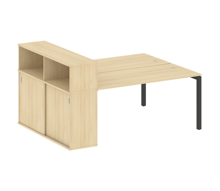 Metal System Quattro Рабочая станция с шкафом-купе на П-образном м/к 50БП.РС-СШК-2.4 Т Акация Лорка/