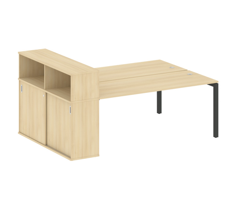 Metal System Quattro Рабочая станция с шкафом-купе на П-образном м/к 50БП.РС-СШК-2.5 Т Акация Лорка/