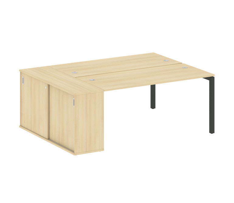 Metal System Quattro Рабочая станция с шкафом-купе на П-образном м/к 50БП.РС-СШК-1.4 Т Акация Лорка/