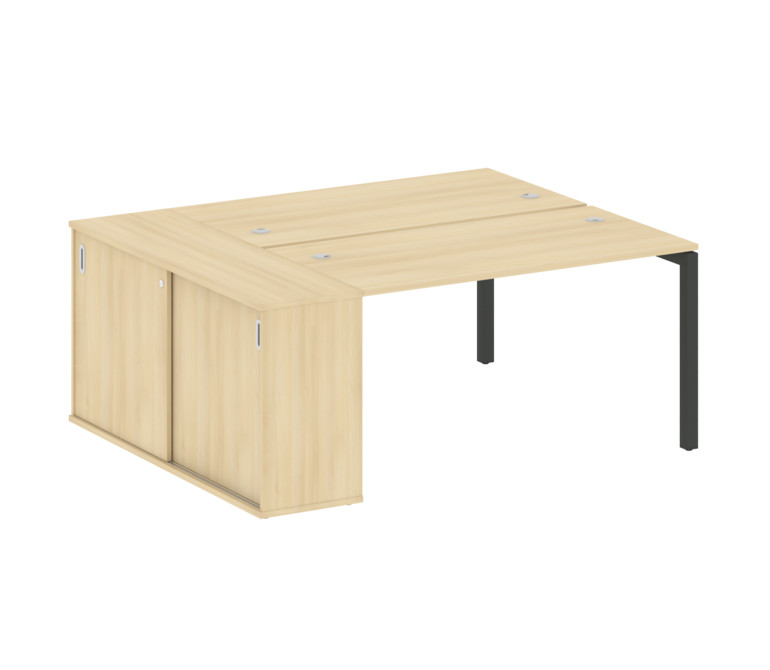 Metal System Quattro Рабочая станция с шкафом-купе на П-образном м/к 50БП.РС-СШК-1.3 Т Акация Лорка/