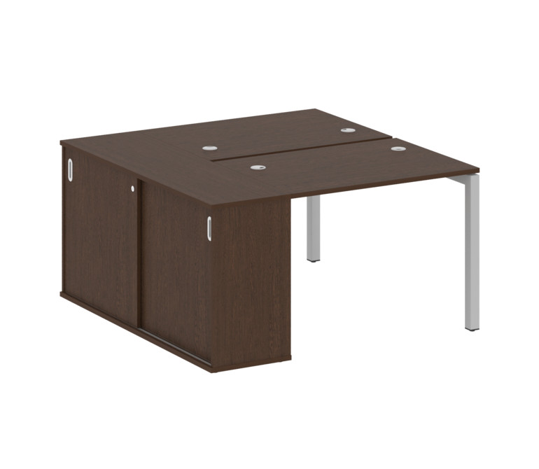 Metal System Quattro Рабочая станция с шкафом-купе на П-образном м/к 50БП.РС-СШК-1.1 Т Венге Цаво/Ме