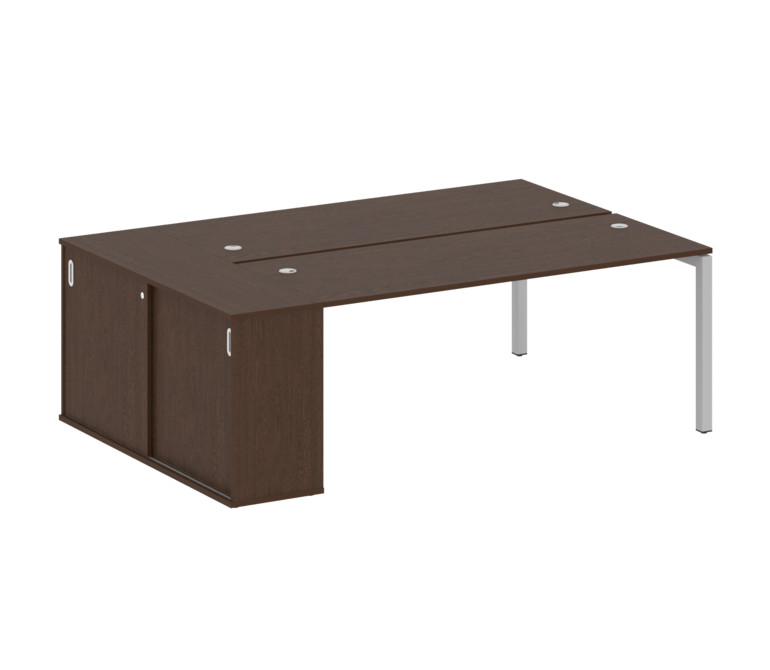 Metal System Quattro Рабочая станция с шкафом-купе на П-образном м/к 50БП.РС-СШК-1.5 Т Венге Цаво/Ме