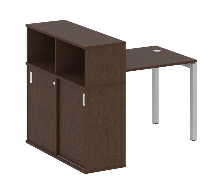 Metal System Quattro Стол письменный с шкафом-купе на П-образном м/к 50БП.РС-СШК-3.1 Т Венге Цаво/Ме