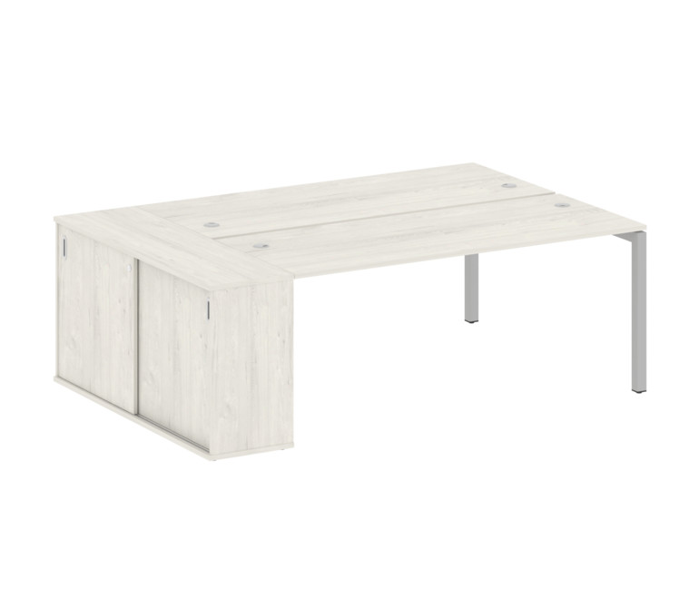 Metal System Quattro Рабочая станция с шкафом-купе на П-образном м/к 50БП.РС-СШК-1.5 Т Дуб Наварра/М