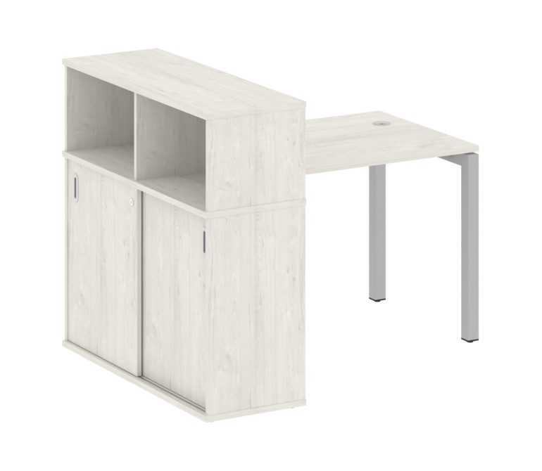 Metal System Quattro Стол письменный с шкафом-купе на П-образном м/к 50БП.РС-СШК-3.1 Т Дуб Наварра/М