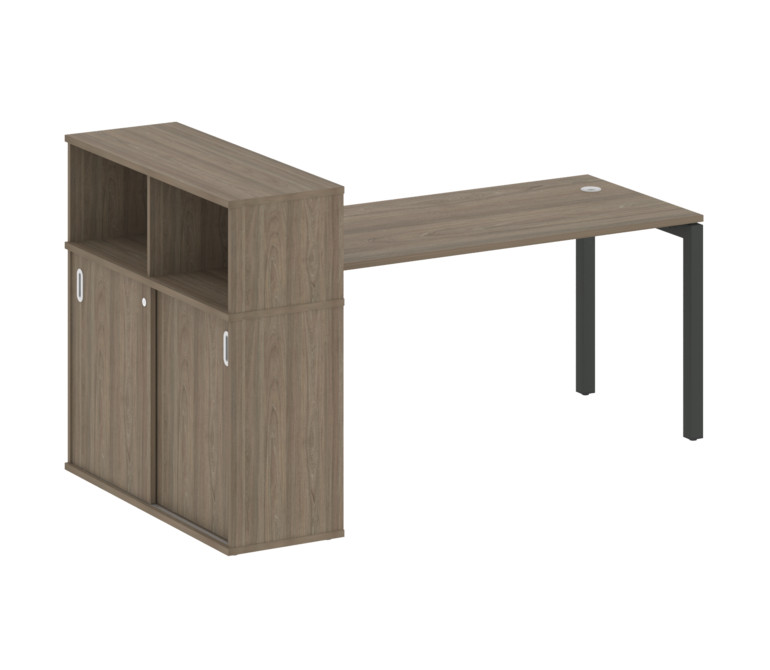 Metal System Quattro Стол письменный с шкафом-купе на П-образном м/к 50БП.РС-СШК-3.4 Т Вяз Благородн
