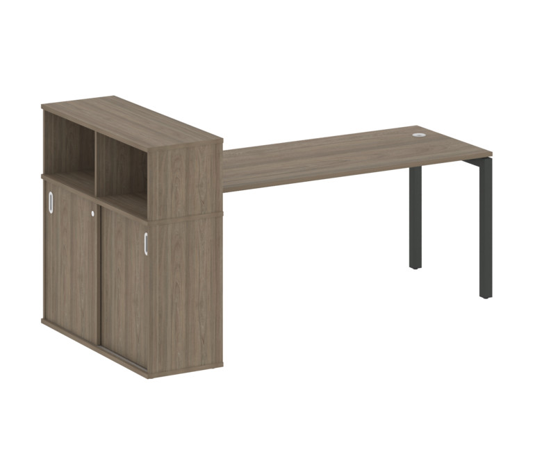 Metal System Quattro Стол письменный с шкафом-купе на П-образном м/к 50БП.РС-СШК-3.5 Т Вяз Благородн