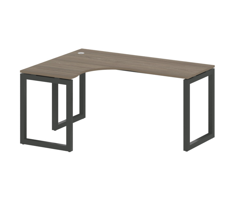 Metal System Quattro Стол криволинейный левый на О-образном м/к 50БО.СА-4 (L) Вяз Благородный/Металл