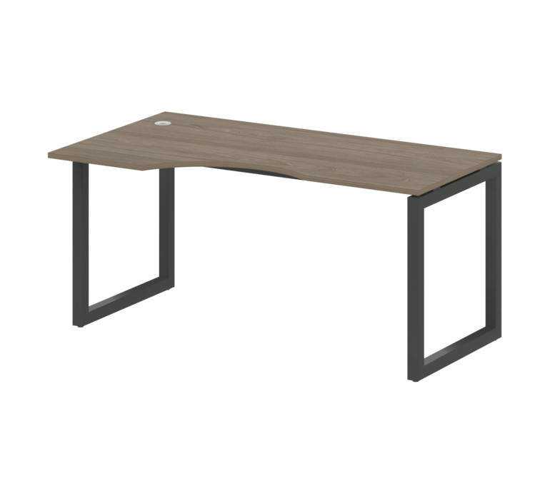 Metal System Quattro Стол криволинейный левый на О-образном м/к 50БО.СА-1 (L) Вяз Благородный/Металл