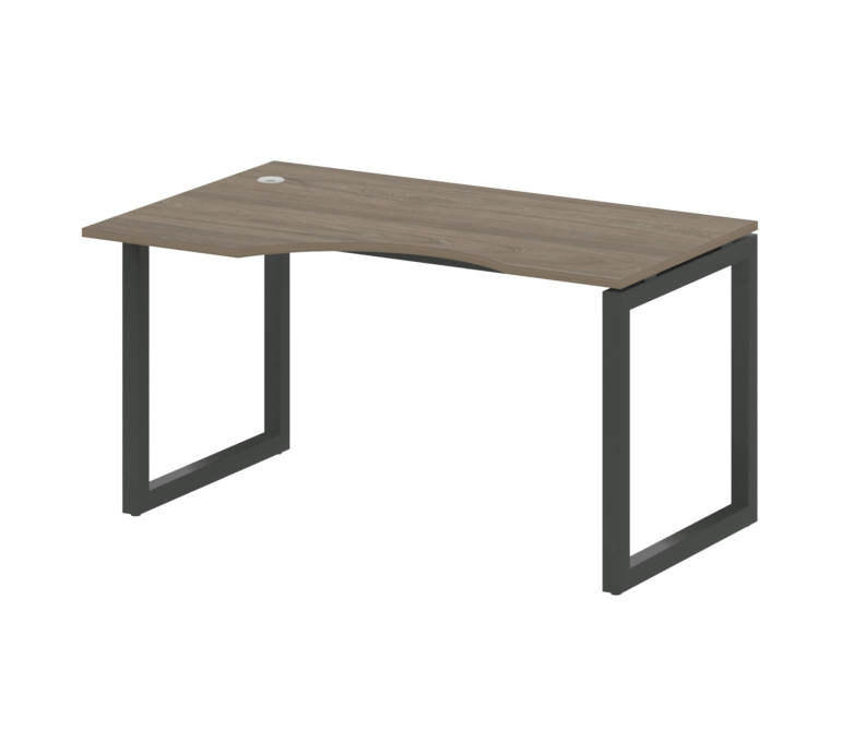 Metal System Quattro Стол криволинейный левый на О-образном м/к 50БО.СА-2 (L) Вяз Благородный/Металл