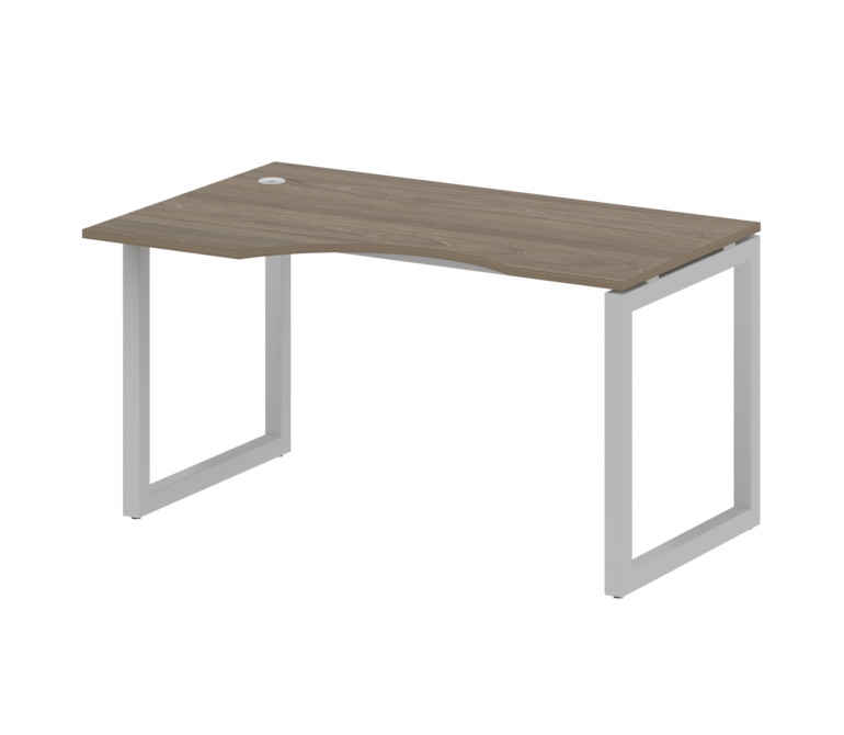 Metal System Quattro Стол криволинейный левый на О-образном м/к 50БО.СА-2 (L) Вяз Благородный/Металл