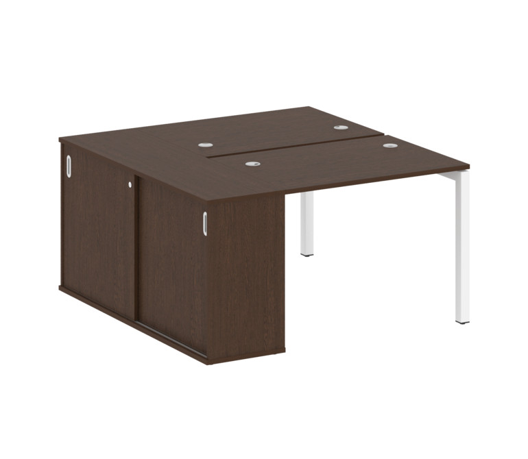 Metal System Quattro Рабочая станция с шкафом-купе на П-образном м/к 50БП.РС-СШК-1.1 Т Венге Цаво/Ме