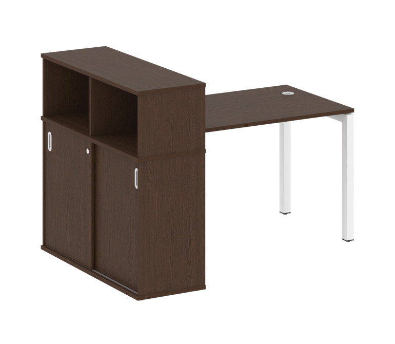 Metal System Quattro Стол письменный с шкафом-купе на П-образном м/к 50БП.РС-СШК-3.2 Т Венге Цаво/Ме