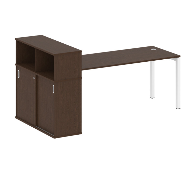 Metal System Quattro Стол письменный с шкафом-купе на П-образном м/к 50БП.РС-СШК-3.5 Т Венге Цаво/Ме