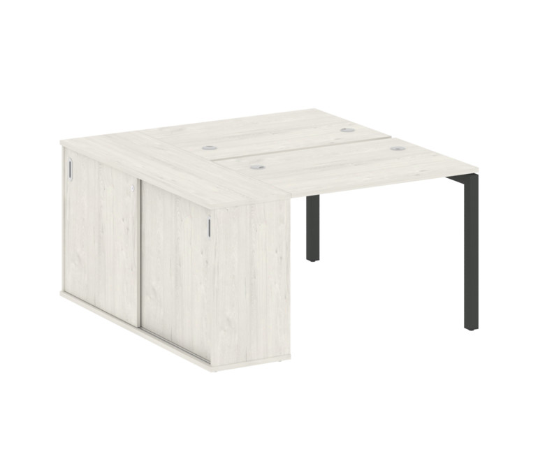 Metal System Quattro Рабочая станция с шкафом-купе на П-образном м/к 50БП.РС-СШК-1.1 Т Дуб Наварра/М