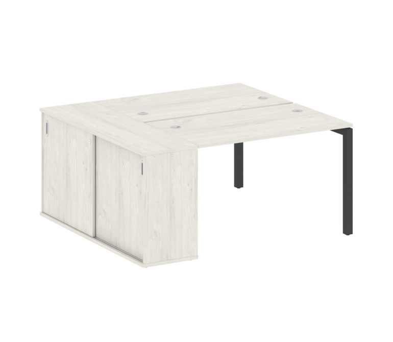 Metal System Quattro Рабочая станция с шкафом-купе на П-образном м/к 50БП.РС-СШК-1.2 Т Дуб Наварра/М