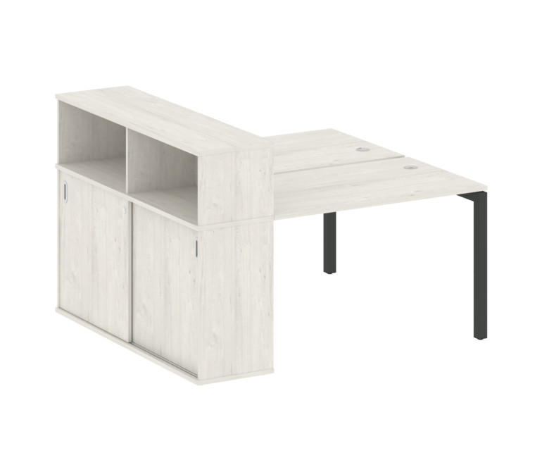 Metal System Quattro Рабочая станция с шкафом-купе на П-образном м/к 50БП.РС-СШК-2.2 Т Дуб Наварра/М