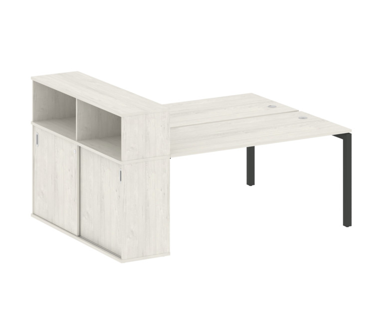 Metal System Quattro Рабочая станция с шкафом-купе на П-образном м/к 50БП.РС-СШК-2.4 Т Дуб Наварра/М