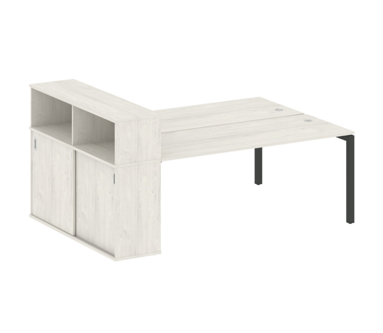 Metal System Quattro Рабочая станция с шкафом-купе на П-образном м/к 50БП.РС-СШК-2.5 Т Дуб Наварра/М