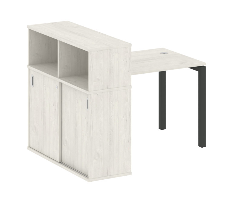 Metal System Quattro Стол письменный с шкафом-купе на П-образном м/к 50БП.РС-СШК-3.1 Т Дуб Наварра/М