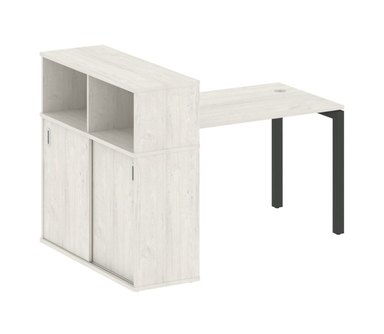 Metal System Quattro Стол письменный с шкафом-купе на П-образном м/к 50БП.РС-СШК-3.2 Т Дуб Наварра/М