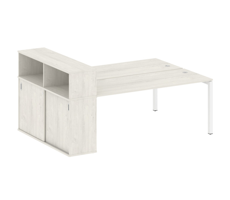 Metal System Quattro Рабочая станция с шкафом-купе на П-образном м/к 50БП.РС-СШК-2.5 Т Дуб Наварра/М