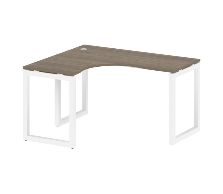 Metal System Quattro Стол криволинейный левый на О-образном м/к 50БО.СА-3 (L) Вяз Благородный/Металл