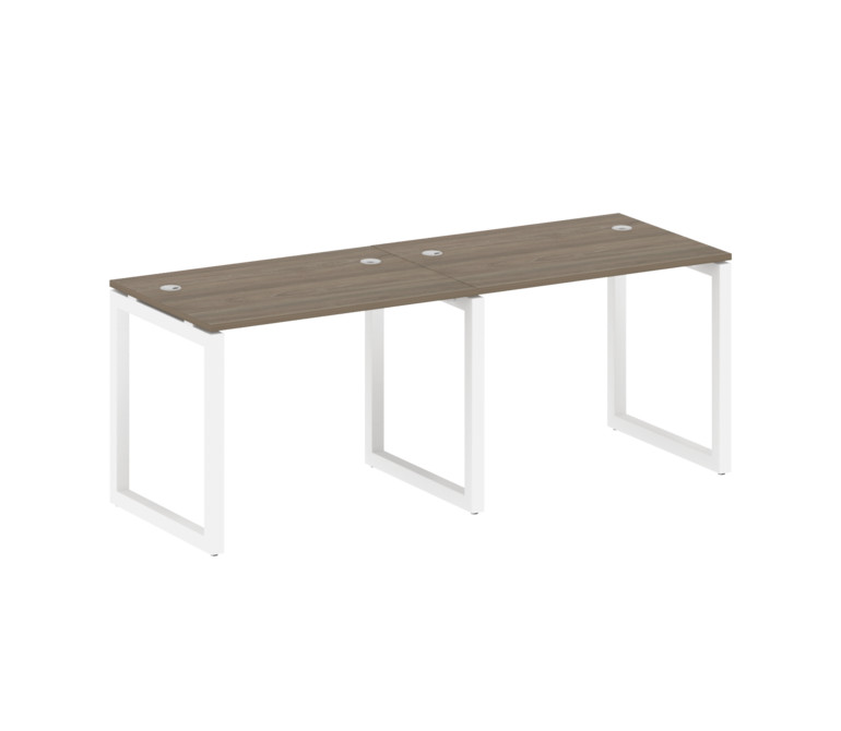 Metal System Quattro Рабочая станция на 2 места на О-образном м/к 50БО.СМ-2.1 Вяз Благородный/Металл