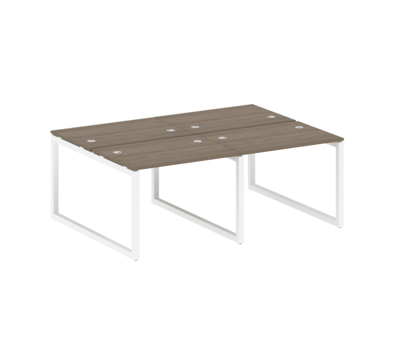 Metal System Quattro Рабочая станция на 4 места на О-образном м/к 50БО.СМ-4.1 Вяз Благородный/Металл