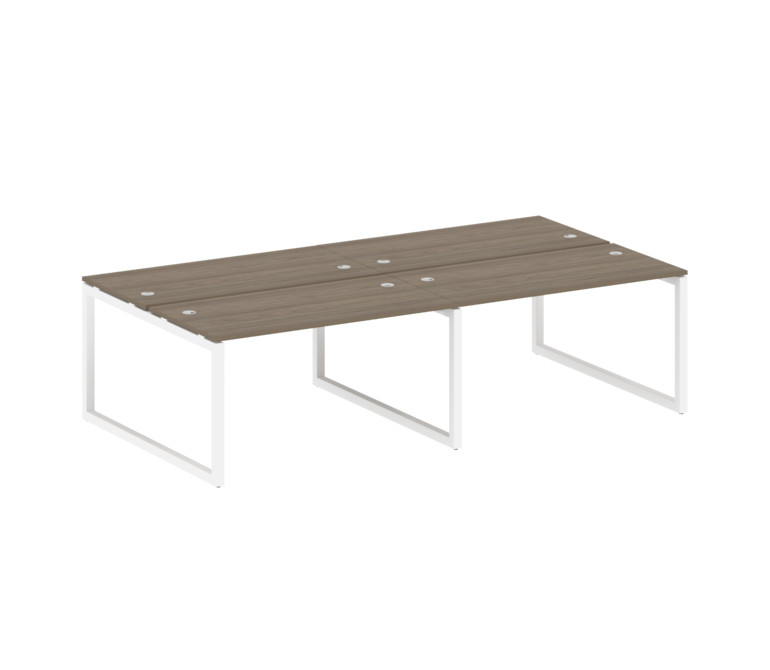 Metal System Quattro Рабочая станция на 4 места на О-образном м/к 50БО.СМ-4.3 Вяз Благородный/Металл