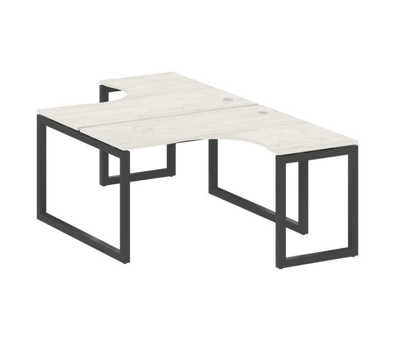 Metal System Quattro Рабочая станция криволинейная на О-образном м/к 50БО.РАС-СА-2.3 Дуб Наварра/Мет