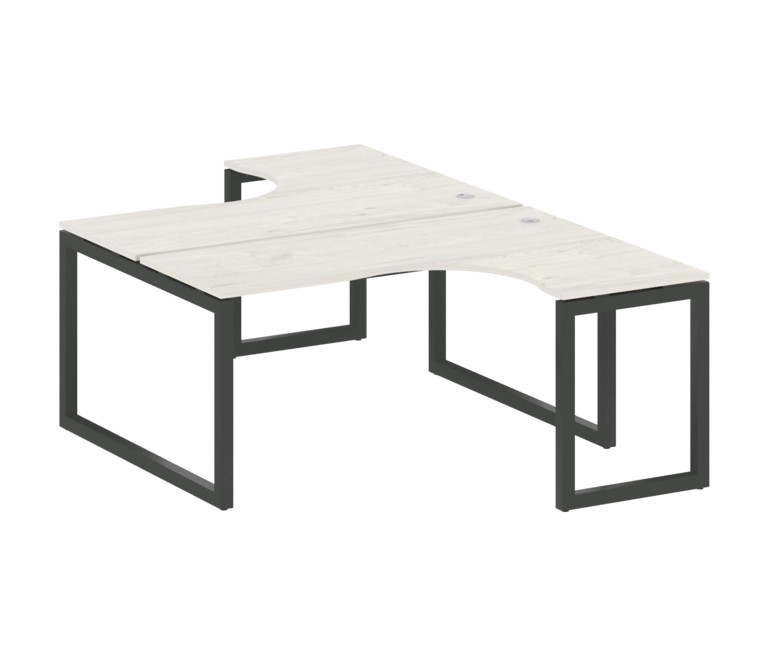 Metal System Quattro Рабочая станция криволинейная на О-образном м/к 50БО.РАС-СА-2.4 Дуб Наварра/Мет