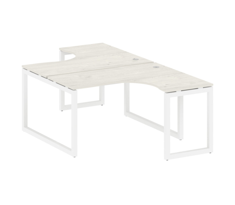 Metal System Quattro Рабочая станция криволинейная на О-образном м/к 50БО.РАС-СА-2.3 Дуб Наварра/Мет