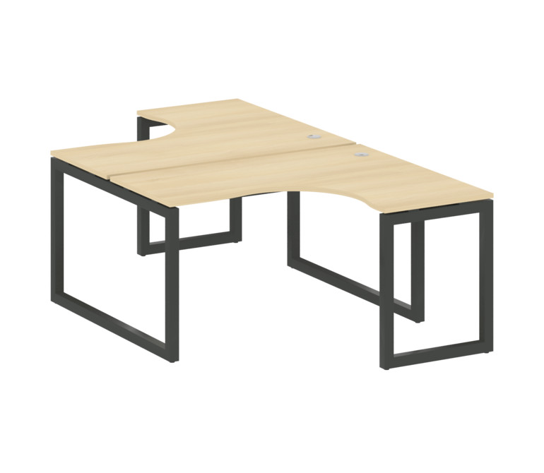 Metal System Quattro Рабочая станция криволинейная на О-образном м/к 50БО.РАС-СА-2.3 Акация Лорка/Ме