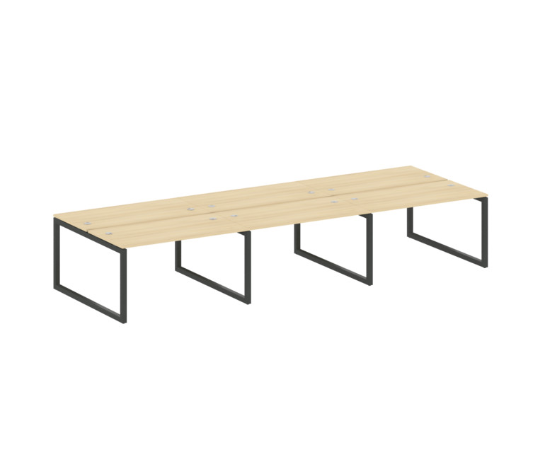 Metal System Quattro Рабочая станция на 6 раб. мест на О-образном м/к 50БО.СМ-6.3 Акация Лорка/Метал