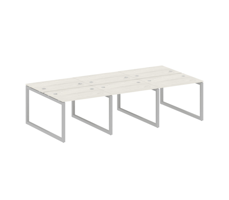 Metal System Quattro Рабочая станция на 6 раб. мест на О-образном м/к 50БО.СМ-6.1 Дуб Наварра/Металл