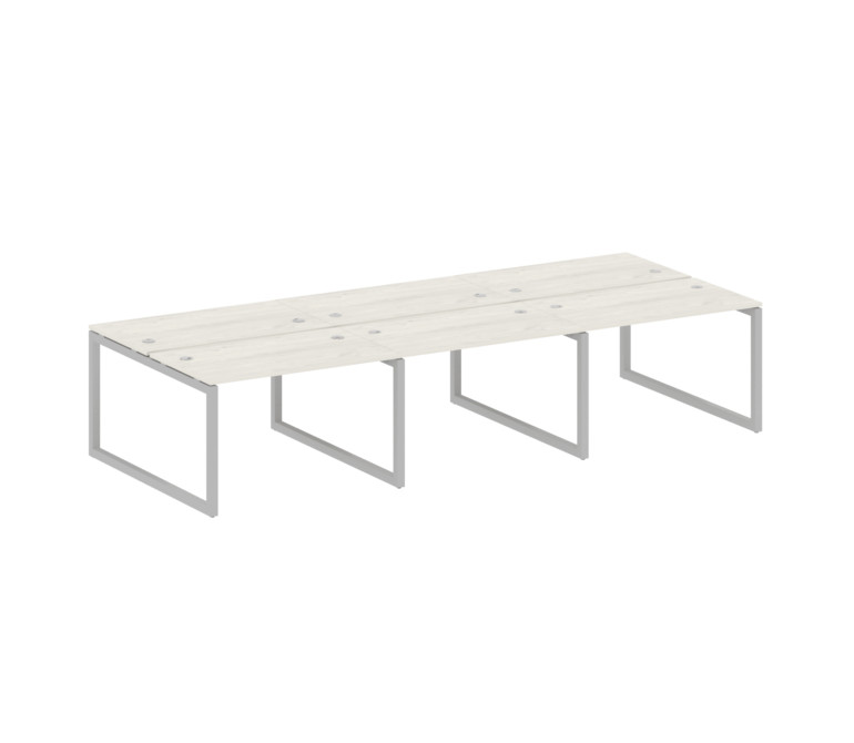 Metal System Quattro Рабочая станция на 6 раб. мест на О-образном м/к 50БО.СМ-6.2 Дуб Наварра/Металл