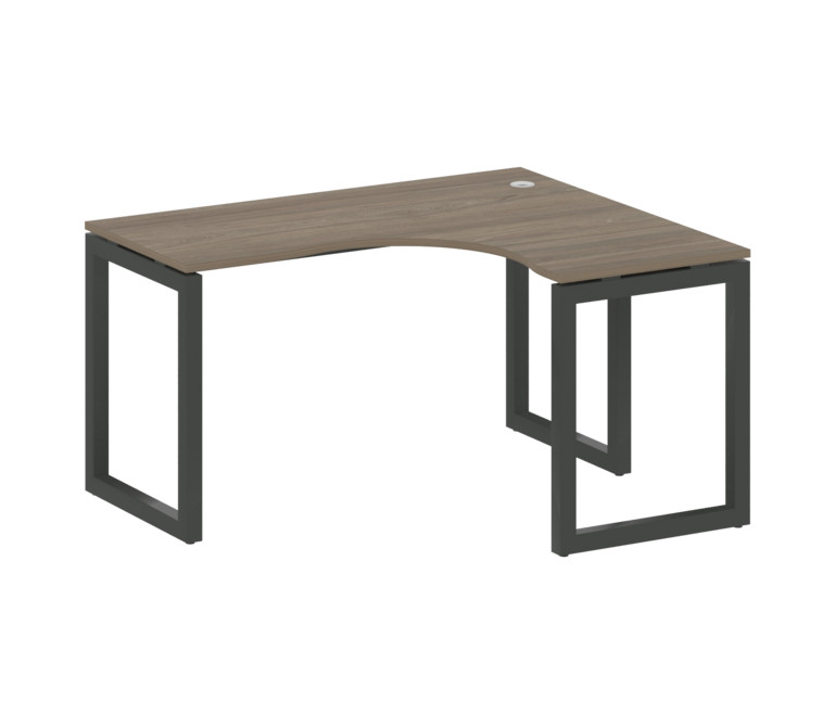 Metal System Quattro Стол криволинейный правый на О-образном м/к 50БО.СА-3 (R) Вяз Благородный/Метал