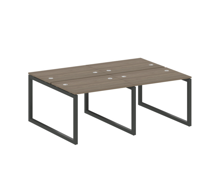 Metal System Quattro Рабочая станция на 4 места на О-образном м/к 50БО.СМ-4.1 Вяз Благородный/Металл