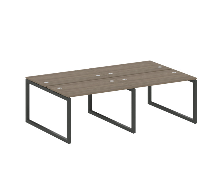 Metal System Quattro Рабочая станция на 4 места на О-образном м/к 50БО.СМ-4.2 Вяз Благородный/Металл