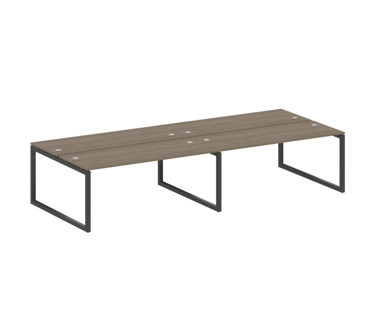 Metal System Quattro Рабочая станция на 4 места на О-образном м/к 50БО.СМ-4.5 Вяз Благородный/Металл